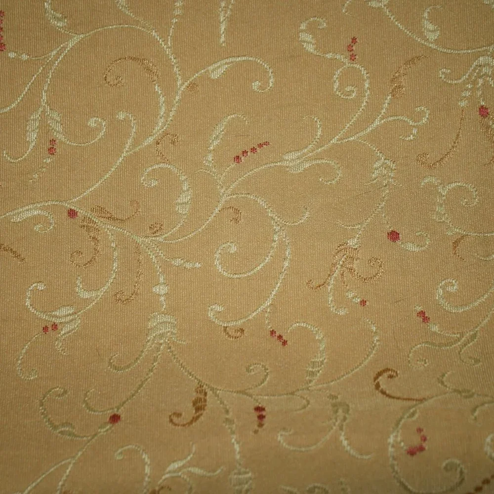 FABRIC - #1251 - Home Decor - Swirl Golden Embroidered Woven - 58 x 37